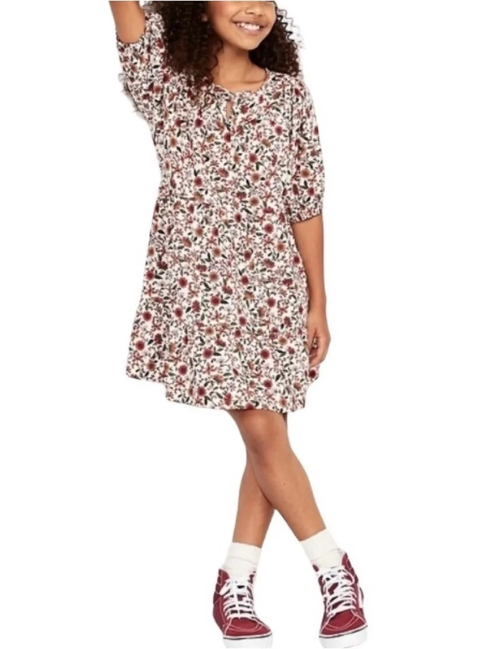 Old Navy Girls Floral Print Cotton Blend Casual Dress Size L (10/12)